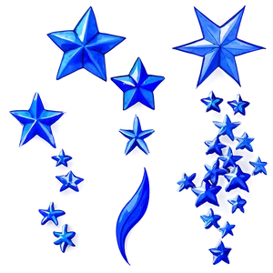 Watercolor Blue Stars PNG Bra