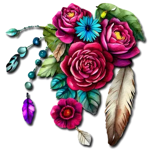 Watercolor Boho Chic Elements PNG Bvt