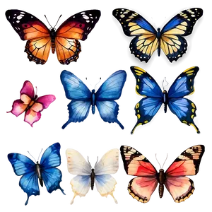 Watercolor Butterflies Png 05232024 PNG image