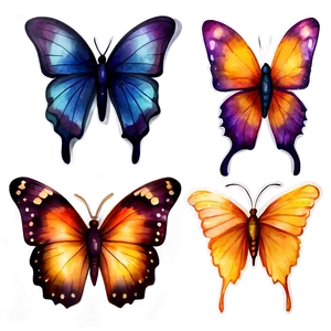 Watercolor Butterfly Sticker Png Elv28 PNG image