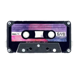 Watercolor Cassette Tape Png 15 PNG image