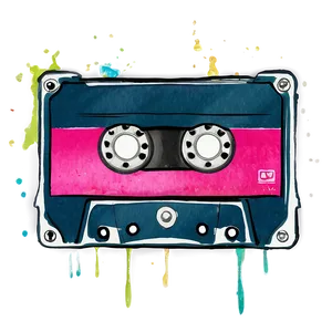 Watercolor Cassette Tape PNG Ffr