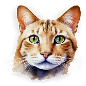 Watercolor Cat Face PNG Nee PNG