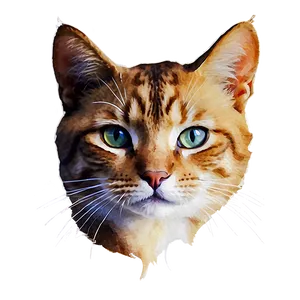 Watercolor Cat Filter PNG 66