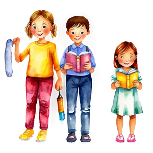 Watercolor Children’s Book Illustrations Png Phi PNG image