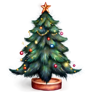 Watercolor Christmas Tree PNG 55