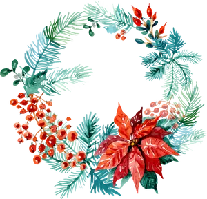 Watercolor Christmas Wreath
