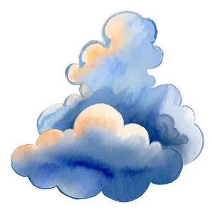 Watercolor Cloud Clipart Png 05252024 PNG image