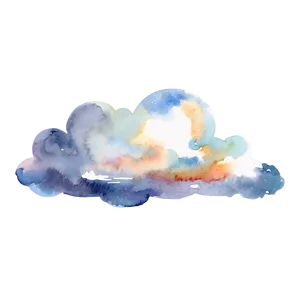 Watercolor Cloud Vector PNG 38