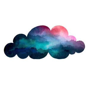 Watercolor Cloud Vector PNG 74
