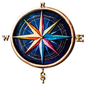Watercolor Compass Design Png 88 PNG image