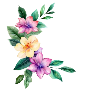 Watercolor Corner Flower Png 06272024 PNG image