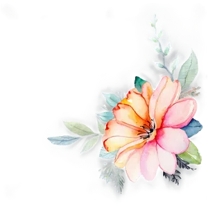 Watercolor Corner Flower Png Oaw PNG image