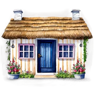 Watercolor Cottage Art Png Rei45 PNG image