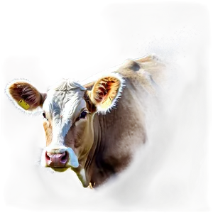Watercolor Cow Face PNG 06212024