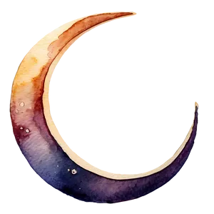 Watercolor Crescent Moon Png 54 PNG image