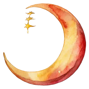 Watercolor Crescent Moon Png Qxx80 PNG image