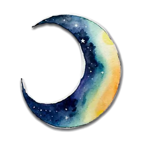 Watercolor Crescent Moon Png Ynx74 PNG image