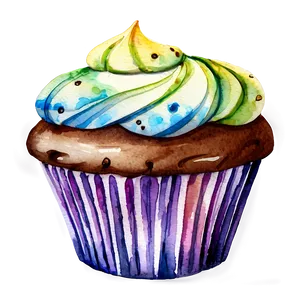 Watercolor Cupcake PNG 05032024 PNG