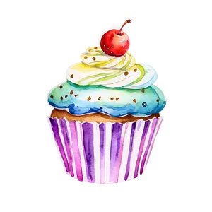 Watercolor Cupcake PNG Xkc57 PNG