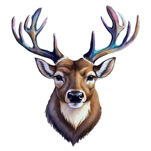 Watercolor Deer Head Painting Png 36 PNG image