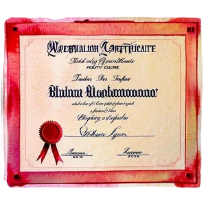 Watercolor Diploma Certificate Png 05252024 PNG image