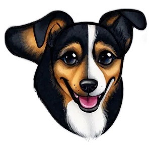 Watercolor Dog Face Painting PNG Mio36 PNG