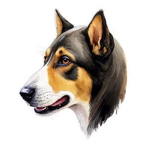 Watercolor Dog Head Art Png 06212024 PNG image