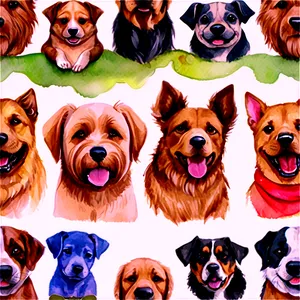 Watercolor Dogs PNG 05242024