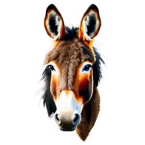 Watercolor Donkey PNG Hsc17