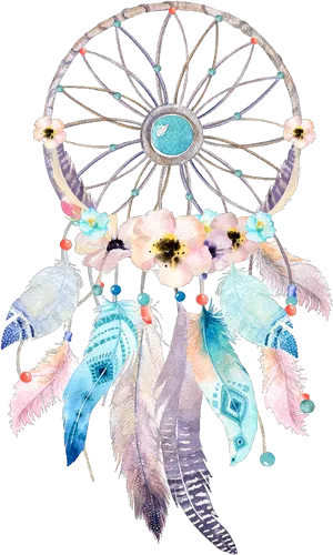 Watercolor Dreamcatcher Artwork PNG