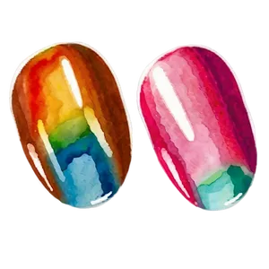 Watercolor Effect Single Acrylic Nail PNG Etc