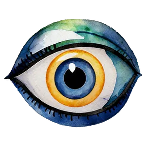Watercolor Evil Eye PNG Ksl79