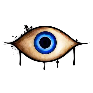 Watercolor Evil Eye PNG Tji