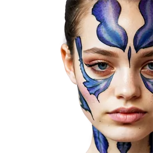 Watercolor Face Tattoo Png Stk92 PNG image