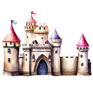 Watercolor Fairy Tale Castles Png Bdu PNG image