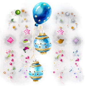 Watercolor Festive Decorations PNG Dkd28