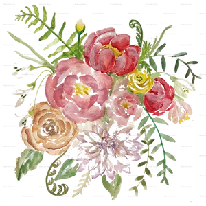 Watercolor_ Floral_ Arrangement_ Artwork PNG image