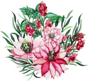 Watercolor Floral Arrangement PNG image