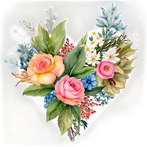 Watercolor Floral Bliss PNG Hos PNG