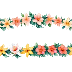 Watercolor Floral Borders PNG Hwk38