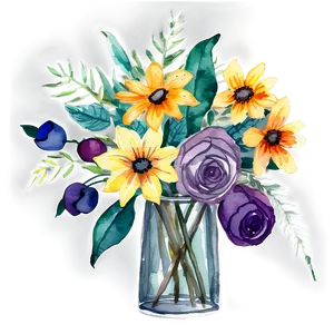 Watercolor Floral Bouquets PNG Mnh PNG