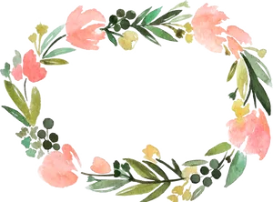 Watercolor Floral Frame P N G PNG image