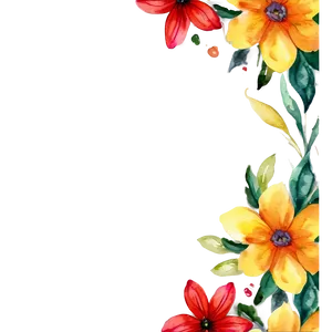 Watercolor Floral Frame PNG Wjs