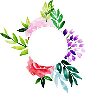 Watercolor_ Floral_ Frame_with_ Blank_ Space PNG image