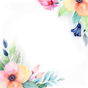 Watercolor Floral Frames PNG 10