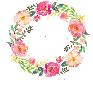 Watercolor_ Floral_ Wreath_ Artwork PNG image
