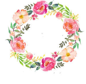 Watercolor_ Floral_ Wreath PNG image