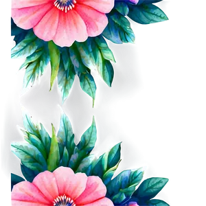 Watercolor Flower Border PNG Lil4