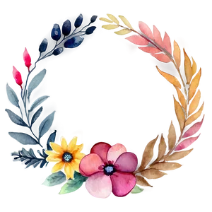 Watercolor Flower Circle PNG 70